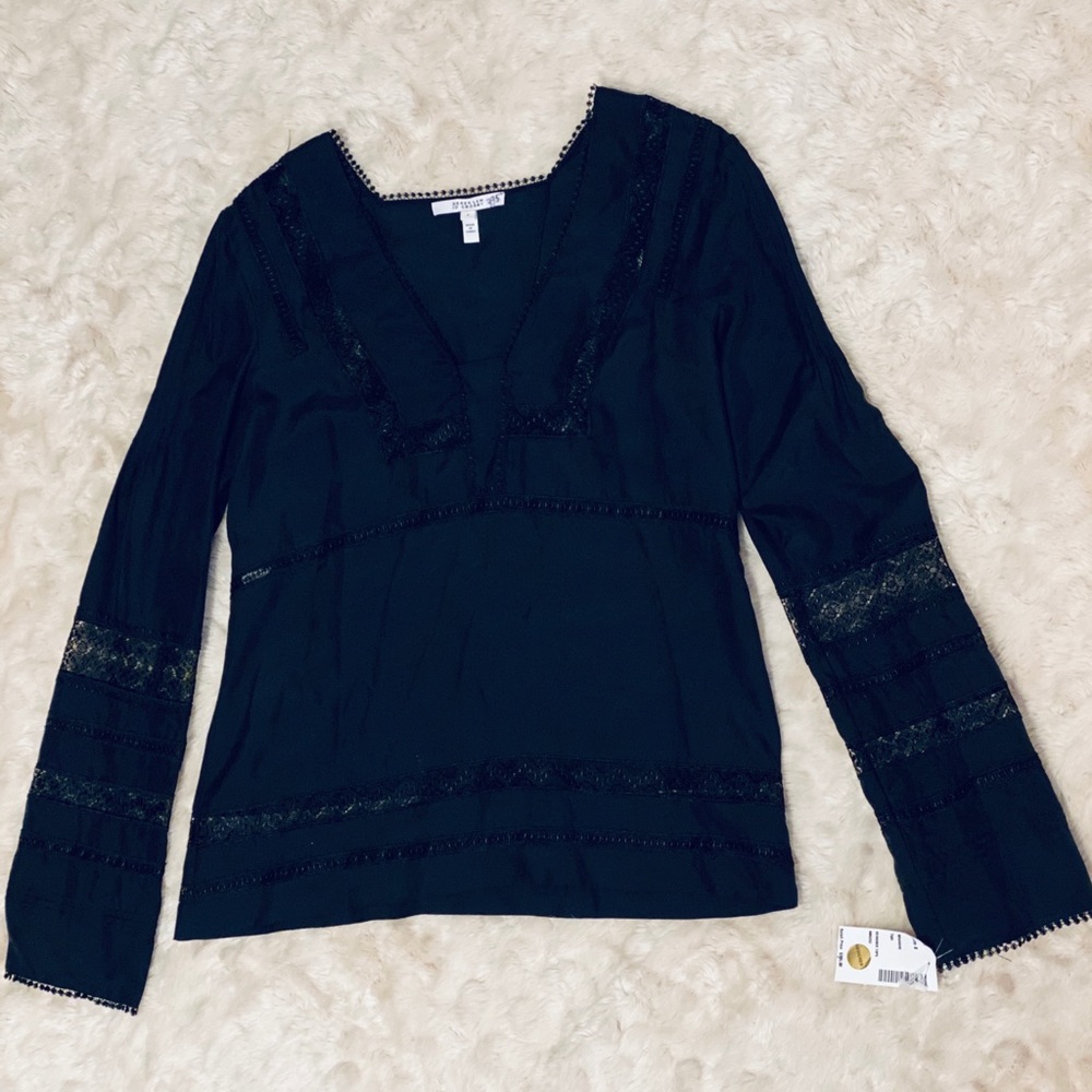 10 CROSBY DEREK LAM Designer Tunic 100% Silk Lace